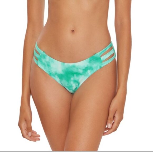 BECCA by Rebecca Ribbed Pink Tie Dye Bathing Suit Hipster Bikini Bottom - Jordan - Picture 6 of 6